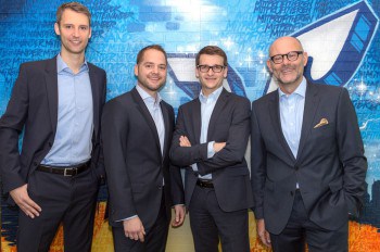 Das Team der Berliner Volksbank Ventures um die Geschäftsführer Timo Fleig (2.v.l.) und Andreas Laule (rechts). Berliner Volksbank Ventures