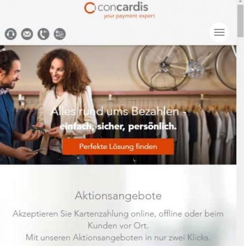 Die neue ConCardis-Website ist nun auch responsiv.ConCardis