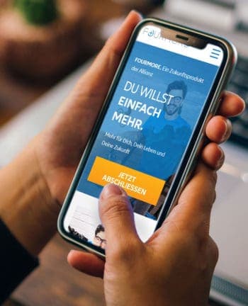 Fourmore ist eine responsive Website. Eine App soll folgen.