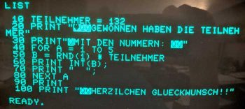 Dieses kleine Basic-Programm ermittelte die Gewinner ...