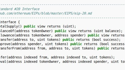 Schnittstelle des ERC20 Token Standards