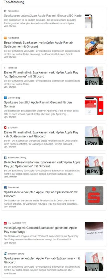 Apple Pay mit girocard: Es raschelt im Blätterwald