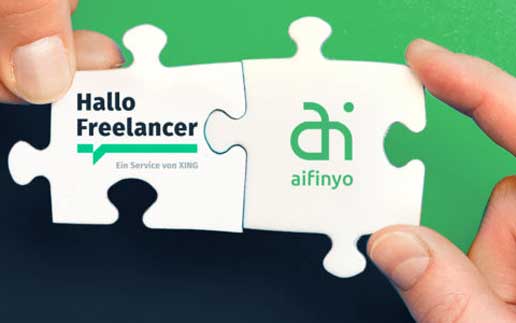 HalloFreelancer (XING) bietet mit FinTech aifinyo Auf­trags­vermit­tlung, Rechnungslegung & Vorfinanzierung