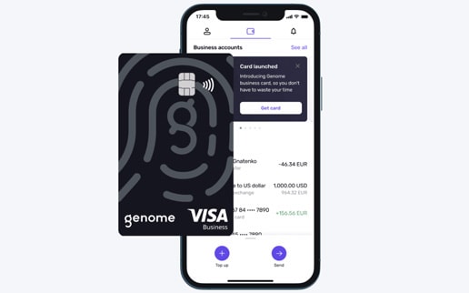 Genome: Visa-Debitkarte ohne Nummer und CVV2-Code für Geschäftskunden