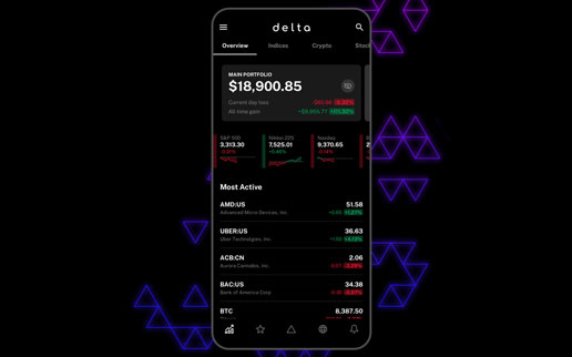 Delta App: Krypto- und Aktienanlagen auf einen Blick - in Echtzeit