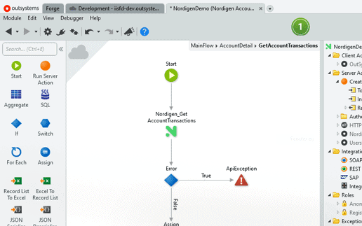 Low-Code-Connector für Outsystems-Plattform - mit Kontoinformationen über PSD2-API