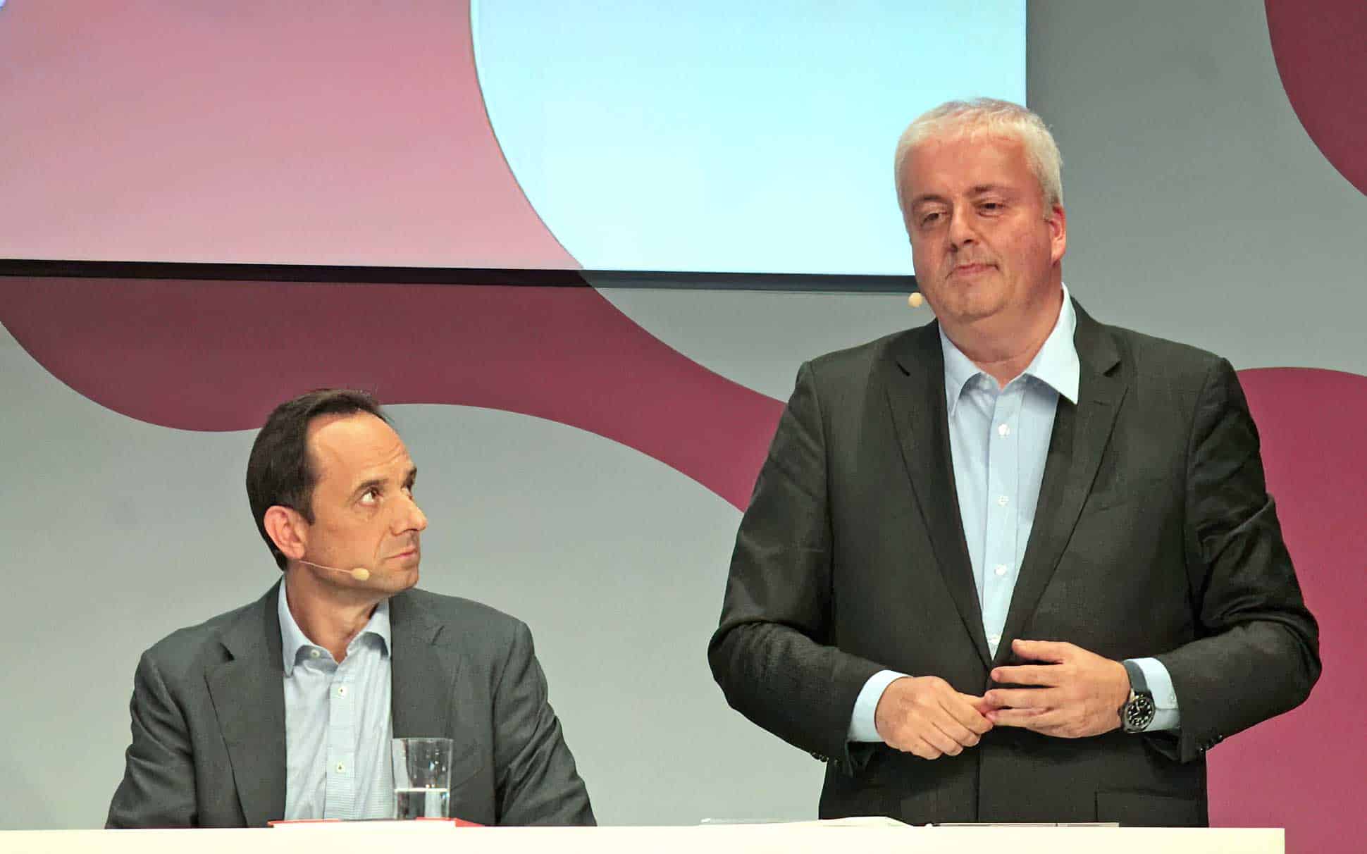Eröffneten die Bafin Tech 2022: Bafin-Chef Mark Branson (links) und Bundesbanker Burkhard Balz.