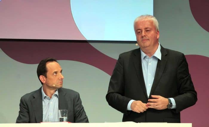 Eröffneten die Bafin Tech 2022: Bafin-Chef Mark Branson (links) und Bundesbanker Burkhard Balz.ITFM