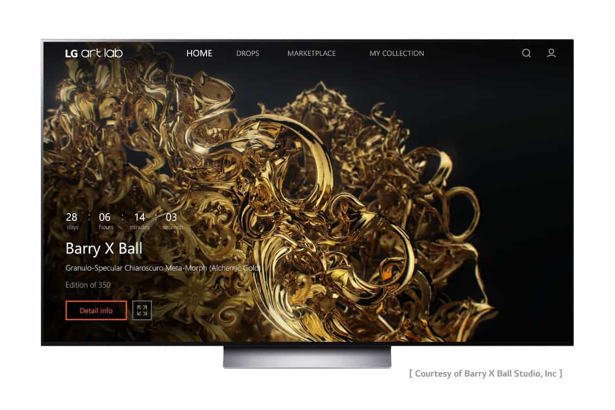 Per Fernseher zum NFT-Marktplatz, die passende Kryptowallet gibt es als App aufs Smartphone – so steigt LG in den Markt für digitale Kunst ein. <Q>LG Electronics