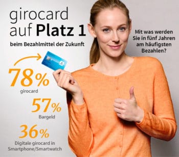 Girocard und Bargeld spielen laut Allensbach-Umfrage auch in den kommenden fünf Jahren die entscheidende Rolle. <Q>IDZ