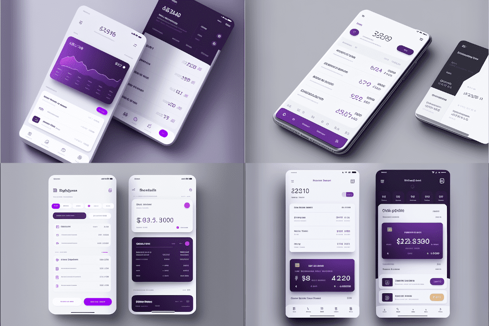  Von der AI vorgeschlagene Designs für das Mobile Banking