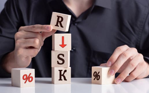 Wooden Cubes With Risk Word. Risk Management Concept.