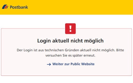 Postbank: Update-Drama noch bis Mittwoch früh – mindestens