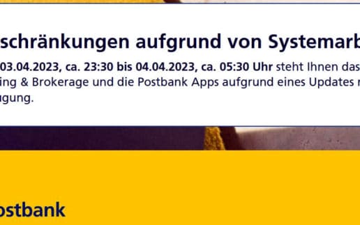 Systemarbeiten 3.4.23_Postbank