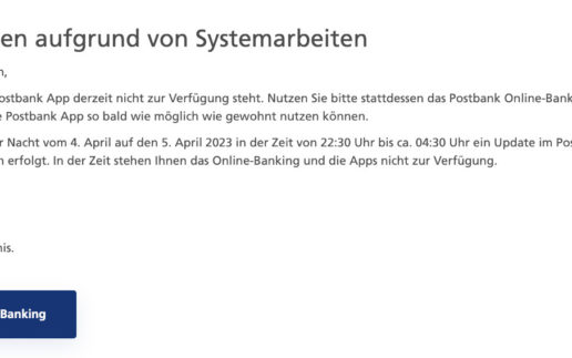 Systemarbeiten 4.4.23_Postbank