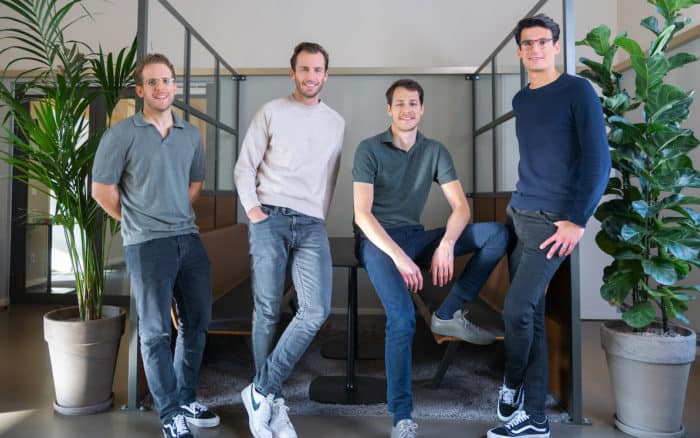 Das Gründerteam von Moss (v.l.n.r.): Ferdinand Meyer, Geschäftsführer Produkt & Technologie, Anton Rummel, Geschäftsführer Vertrieb, Stephan Haslebacher, Geschäftsführer Operations, Ante Spittler, Vorsitzender der Geschäftsführung. Moss