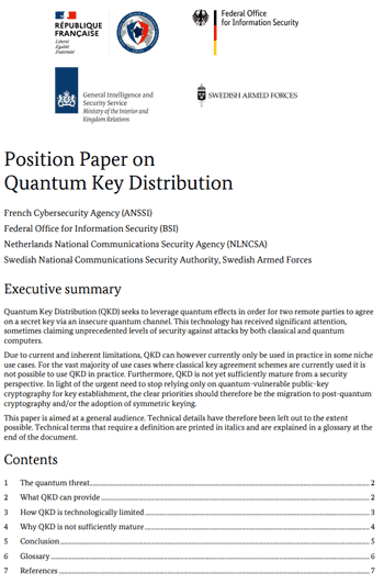 Quantencomputer bedrohen die aktuelle Verschlüsselung. Was ist der aktuelle Stand der Technologie und was kann dagegen getan werden? PDF