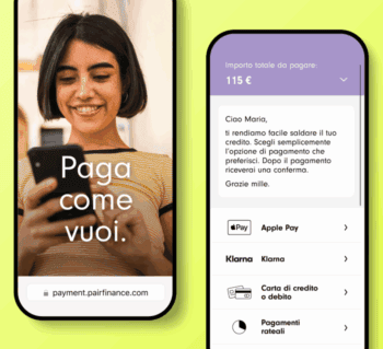 Pair Finance App und Website Darstellung auf Smartphone Bildschirmen.