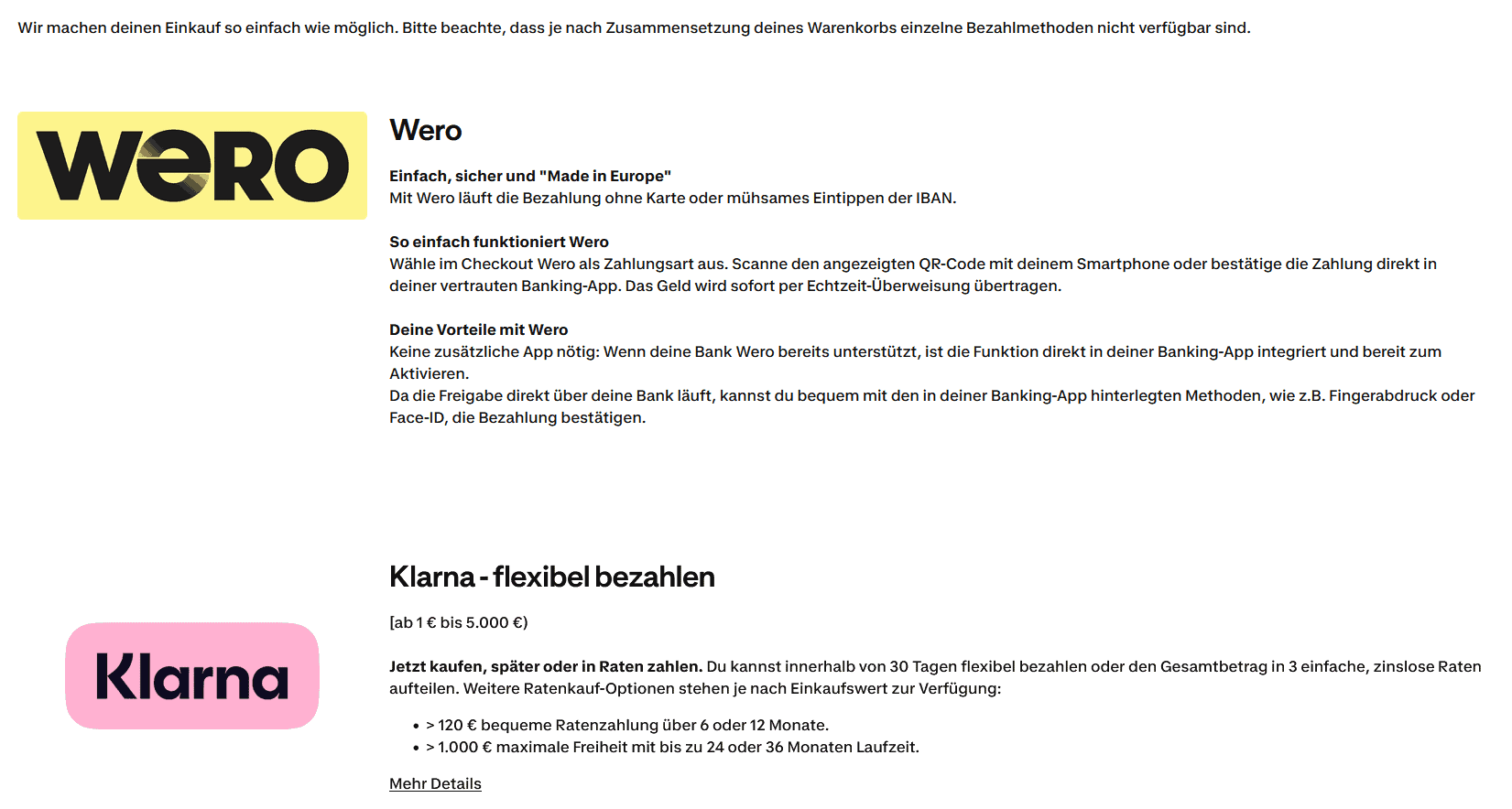 Die Abbildung präsentiert Informationen zu Wero, einer neuen Zahlungsmethode, die bei Decathlon im deutschen Online-Shop eingeführt wird. Wero ermöglicht eine einfache und sichere Bezahlung ohne Karten oder IBAN-Eingabe, direkt über die Banking-App.