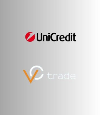 Die Logos von UniCredit und VC Trade sind abgebildet. UniCredit, eine bedeutende europäische Bank, investiert in das deutsche Fintech-Unternehmen VC Trade, um seine Position im digitalen Finanzsektor zu stärken.